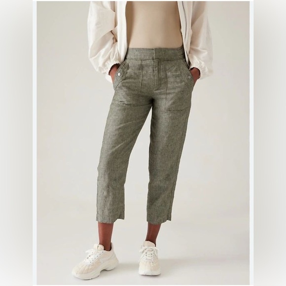 Athleta Pants - Athlete Voyager Linen Pant size 2 Green